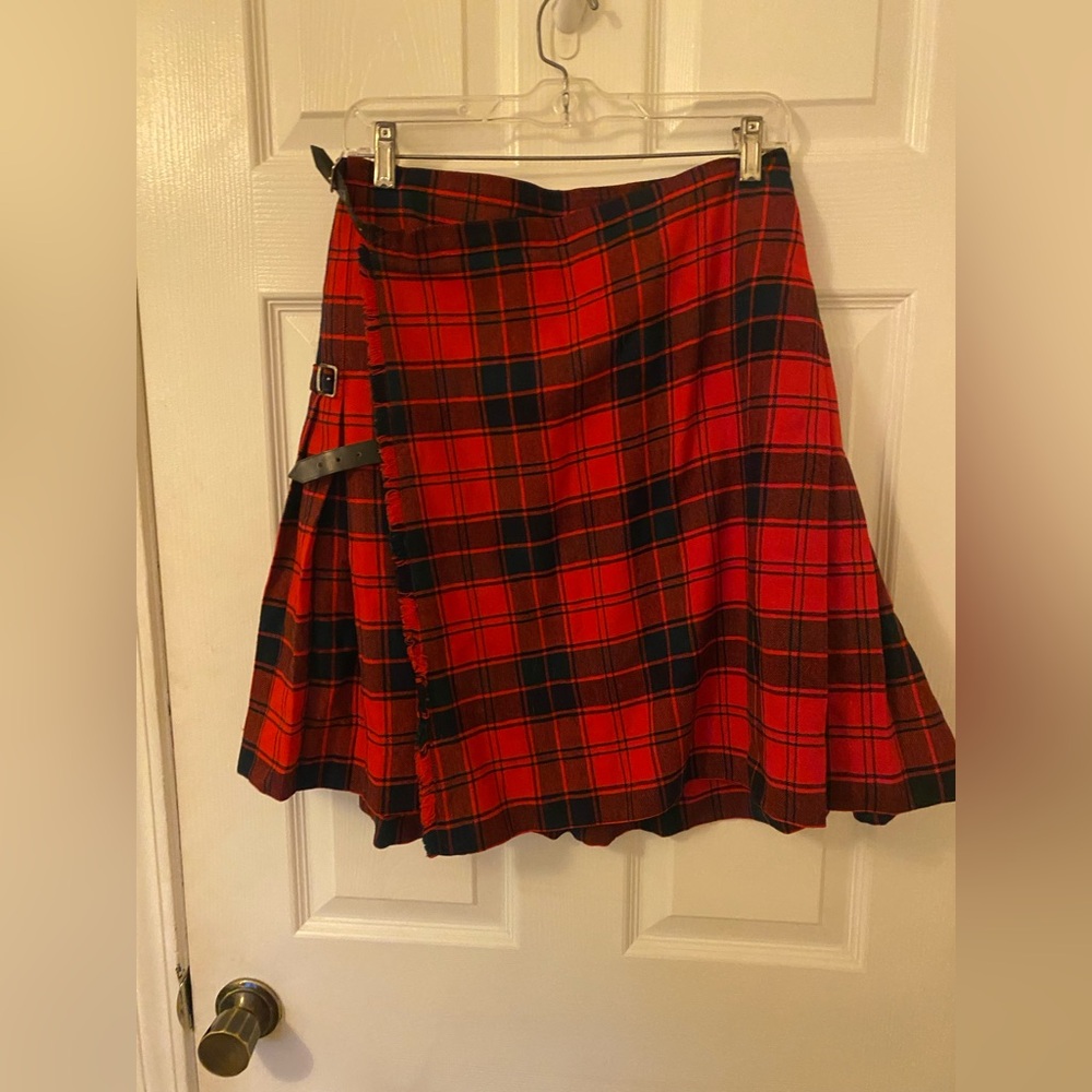 James Dalgliesh Wool Plaid Skirt